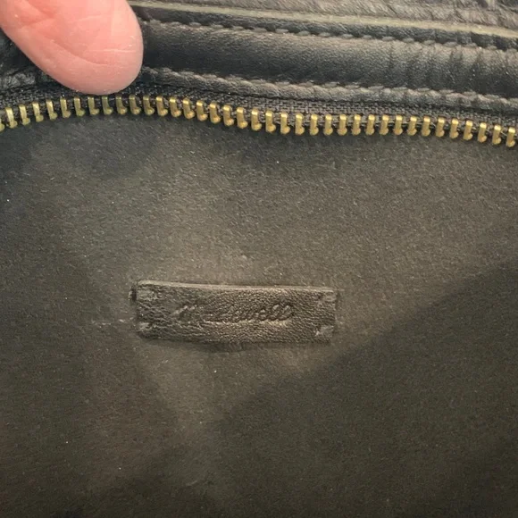 Madewell Black Leather Cossebody Bag with Striped Strap & Solid strap NWOT - Picture 2 of 15